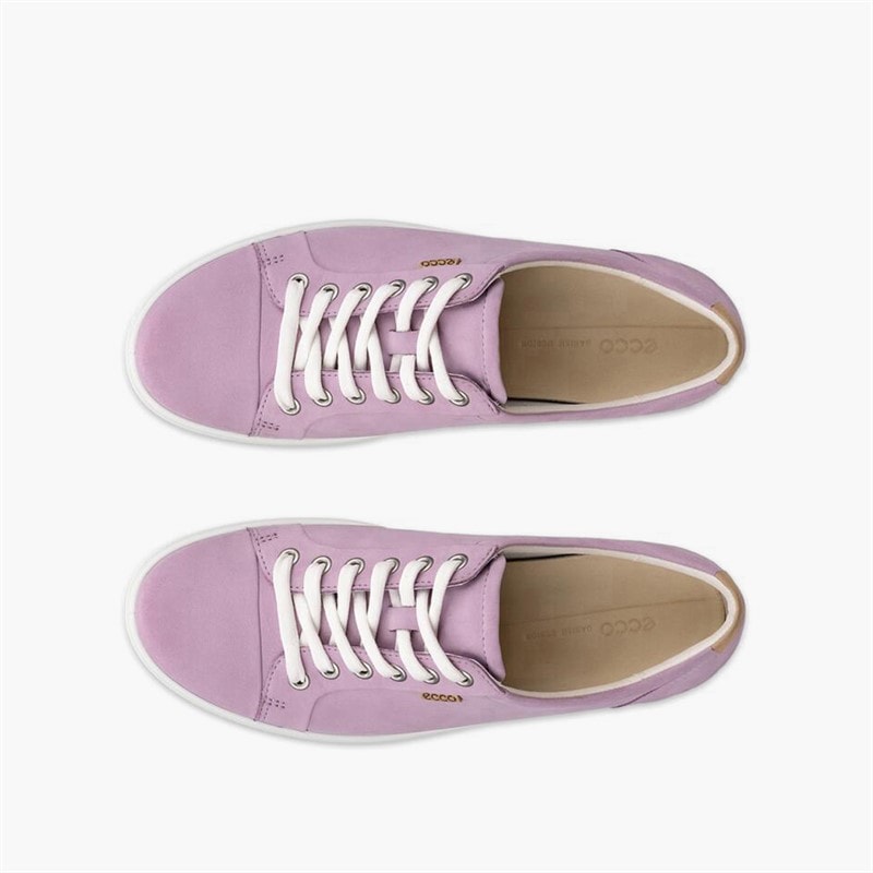 ECCO Womens Soft VII Nubuck Trainers Lavender Mist - Image 4