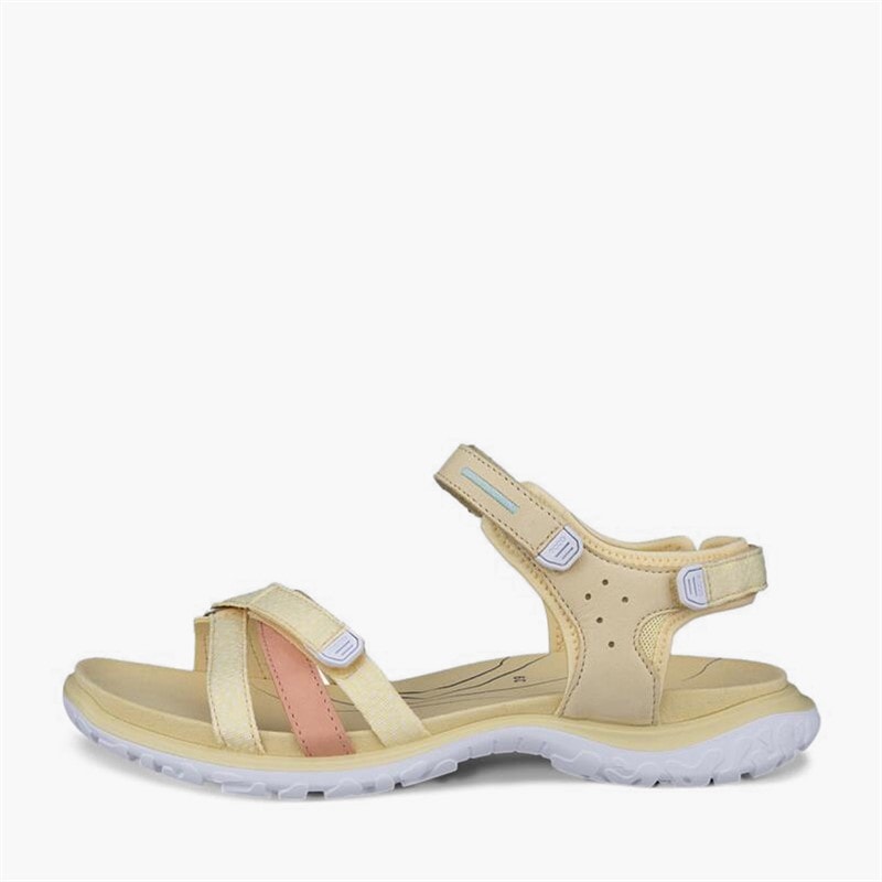 ECCO Womens Offroad Roam Nubuck Ankle Strap Sandals Straw/Bright White/Dusty Peach/Straw - Image 1