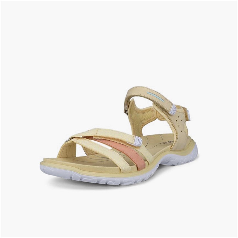 ECCO Womens Offroad Roam Nubuck Ankle Strap Sandals Straw/Bright White/Dusty Peach/Straw - Image 2