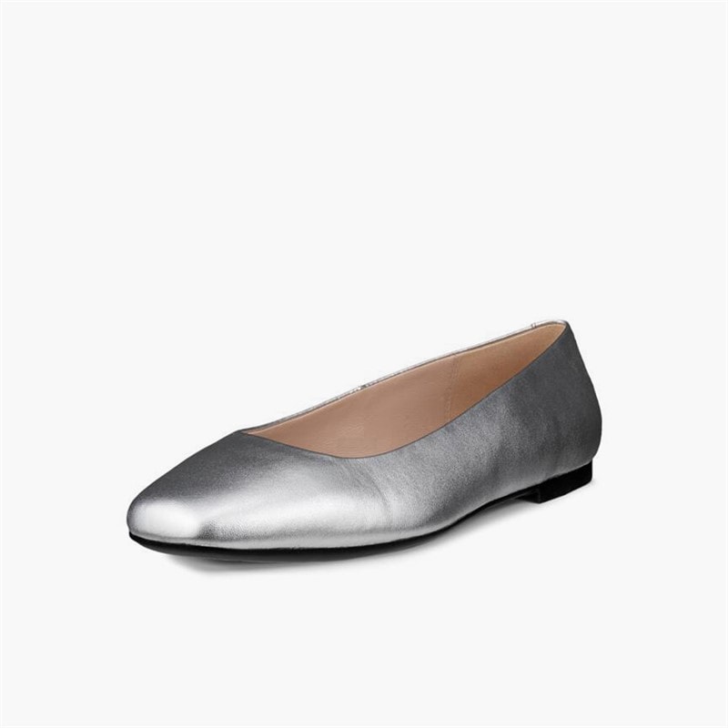 ECCO Womens Margot Ballerina Pumps Pure Silver - Image 2
