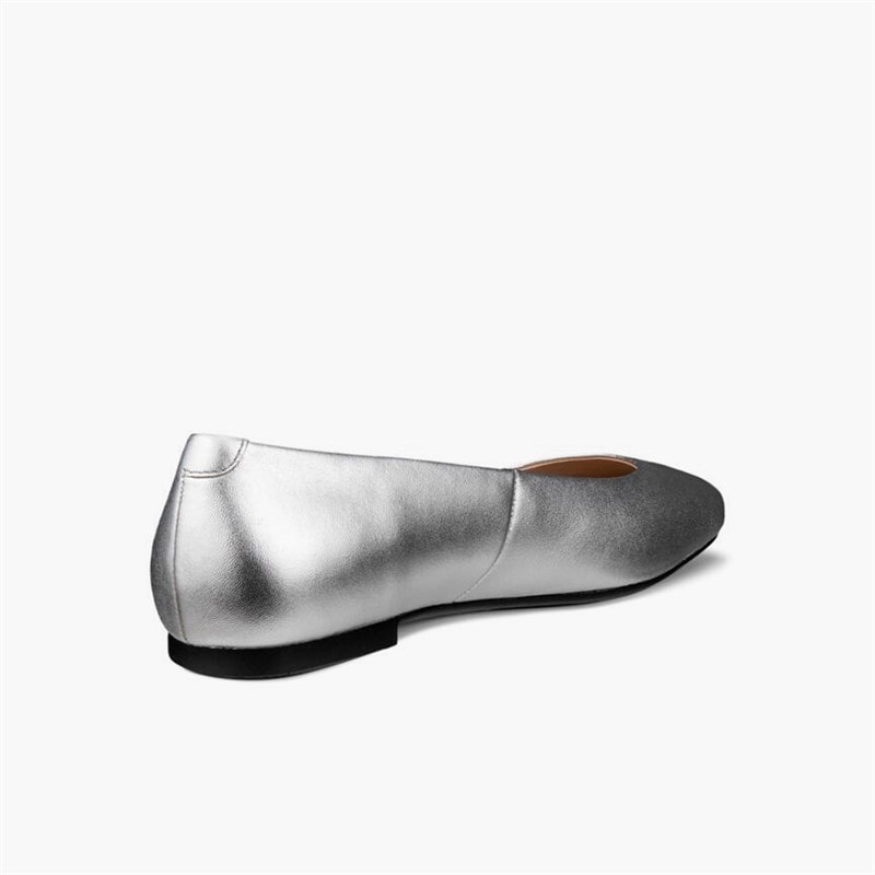 ECCO Womens Margot Ballerina Pumps Pure Silver - Image 3