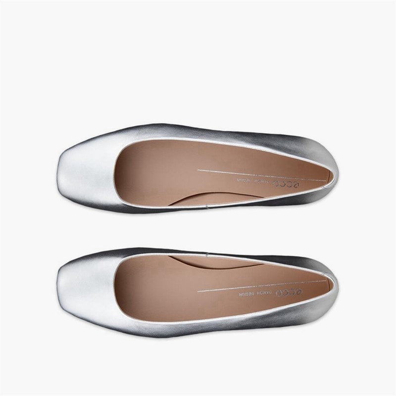 ECCO Womens Margot Ballerina Pumps Pure Silver - Image 4