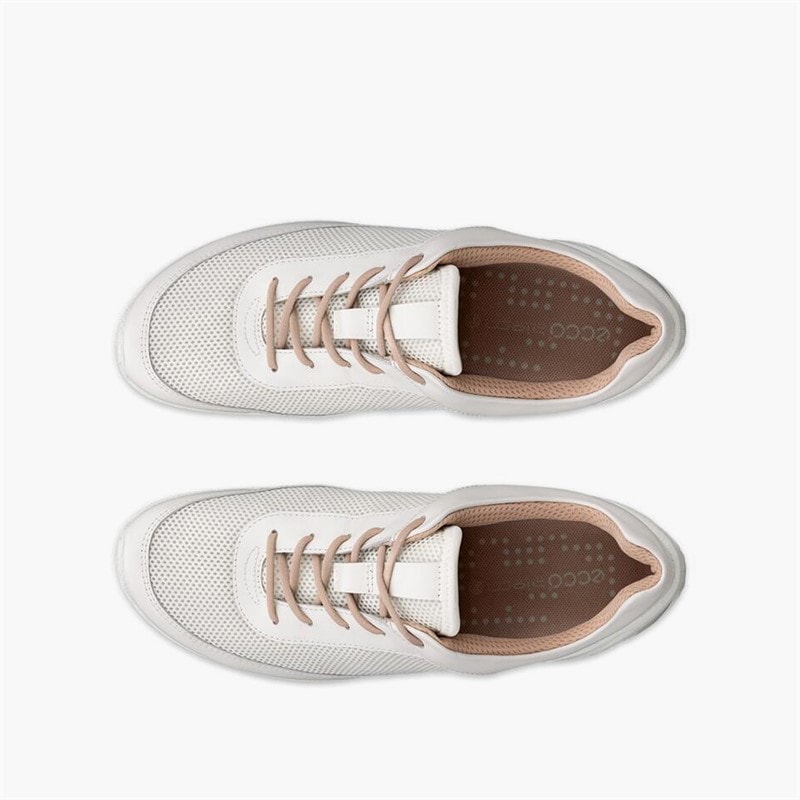 ECCO Womens Biom Everyday Lace Up Trainers White/White - Image 4