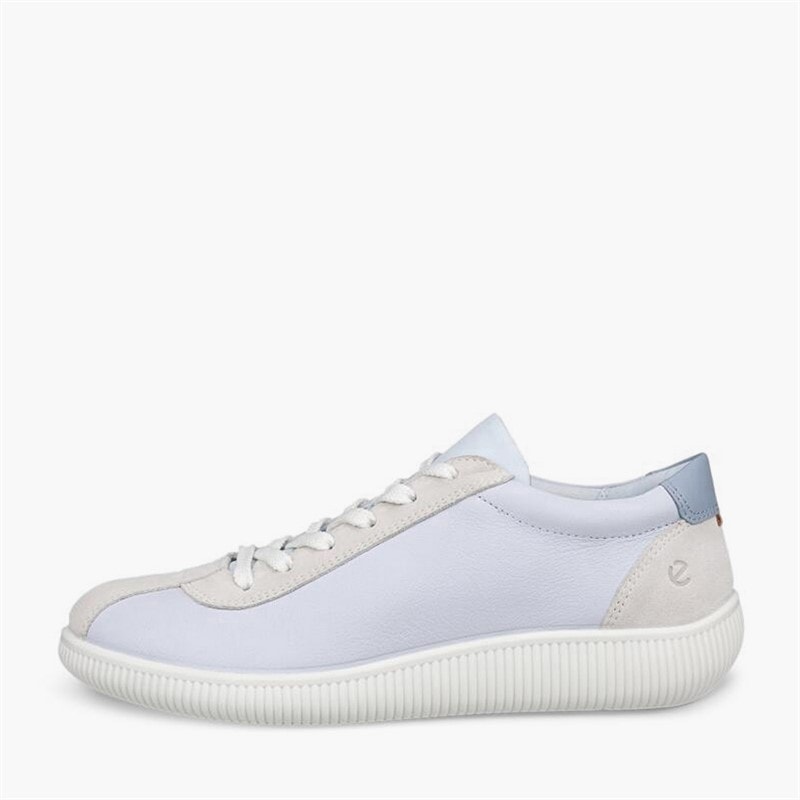 ECCO Womens Soft Zero Leather Trainers Air/Shadow White - Image 1