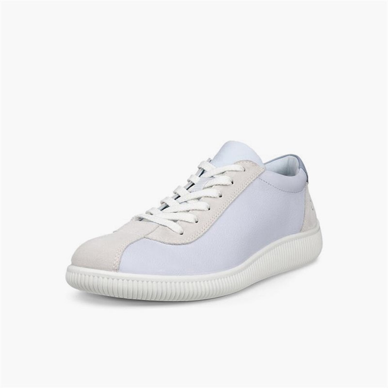 ECCO Womens Soft Zero Leather Trainers Air/Shadow White - Image 2
