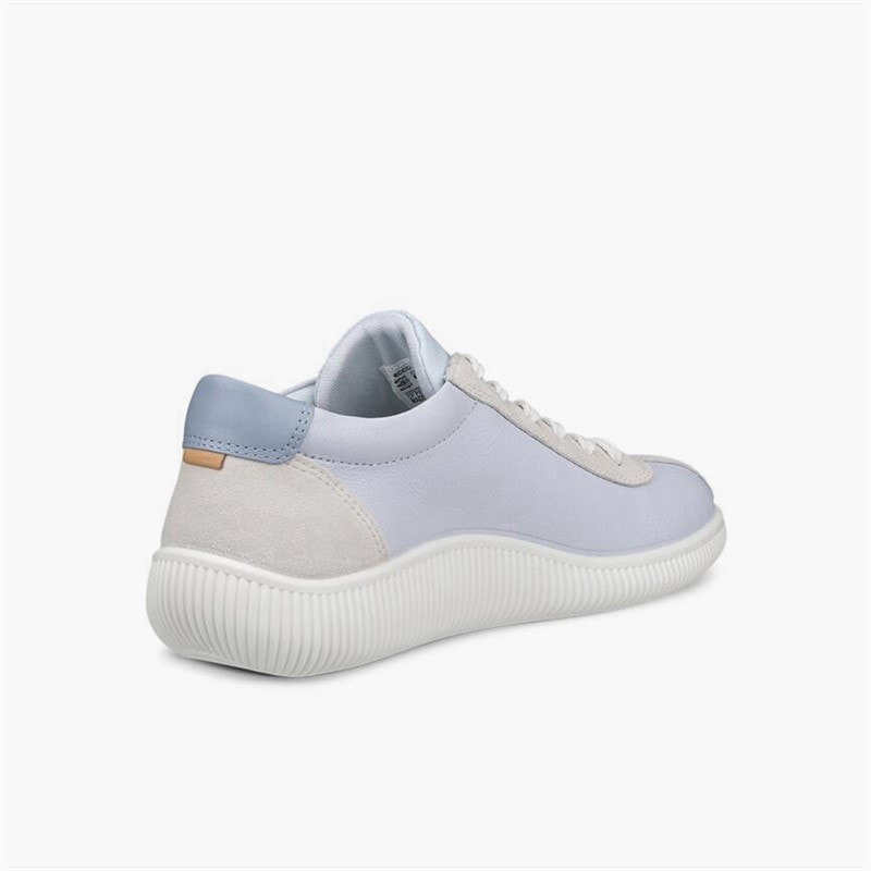 ECCO Womens Soft Zero Leather Trainers Air/Shadow White - Image 3