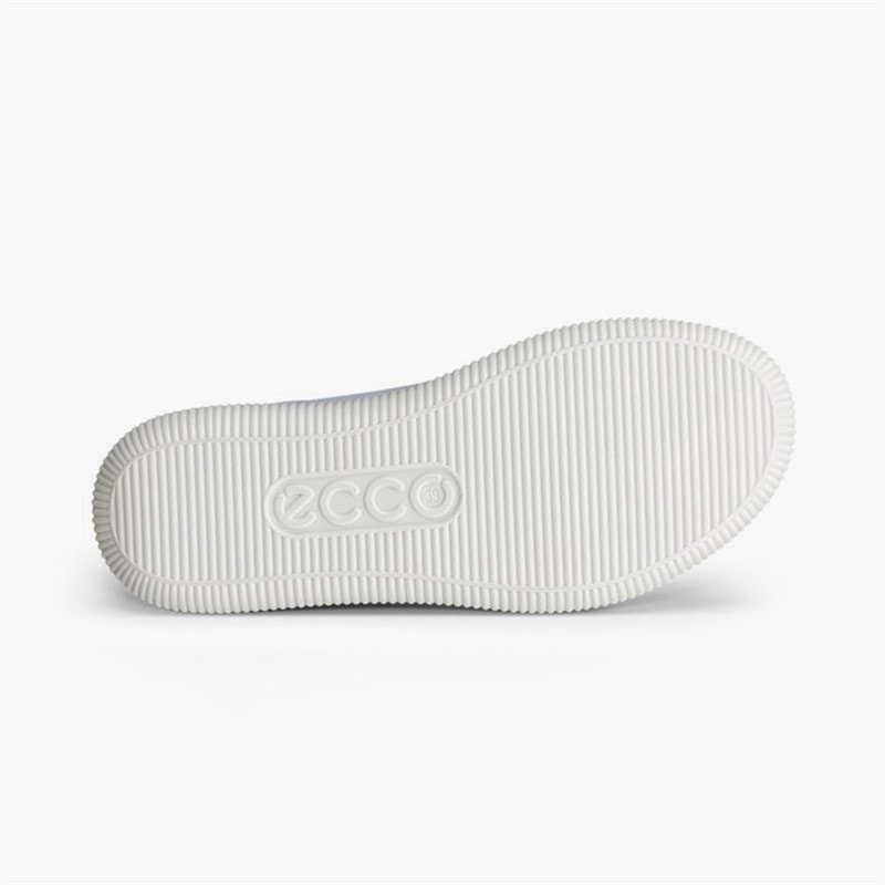 ECCO Womens Soft Zero Leather Trainers Air/Shadow White - Image 5