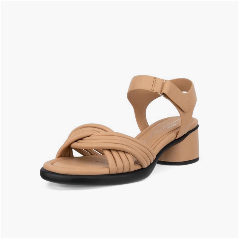 ECCO Womens Sculpted 36 Tube Leather Heeled Sandals Biscuit - Image 2