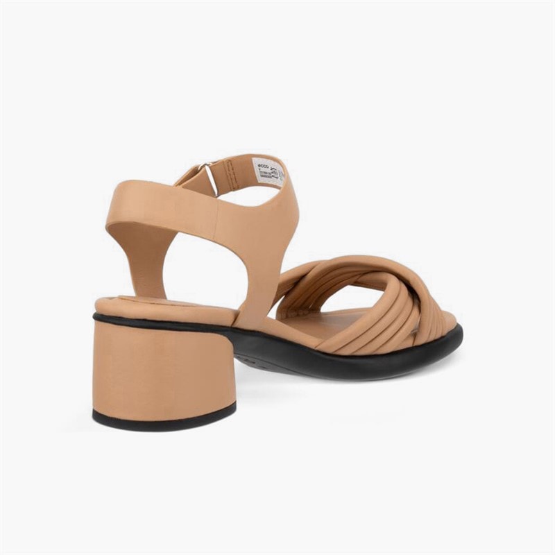 ECCO Womens Sculpted 36 Tube Leather Heeled Sandals Biscuit - Image 3