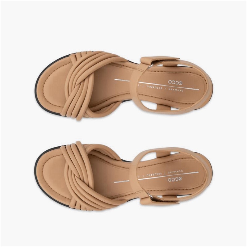 ECCO Womens Sculpted 36 Tube Leather Heeled Sandals Biscuit - Image 4