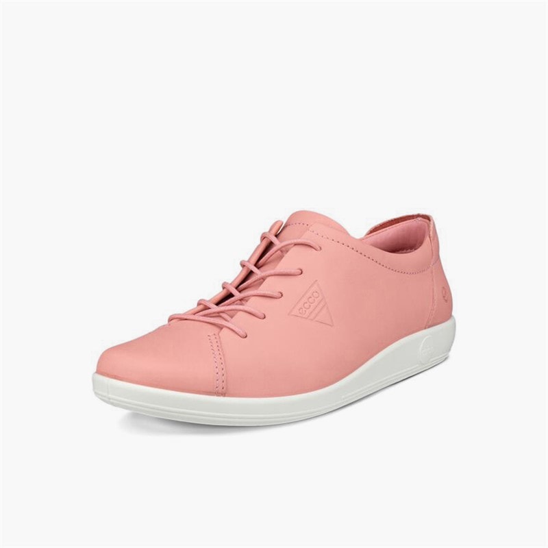 ECCO Womens Soft 2 Anniversary Leather Trainers Old Rose - Image 2