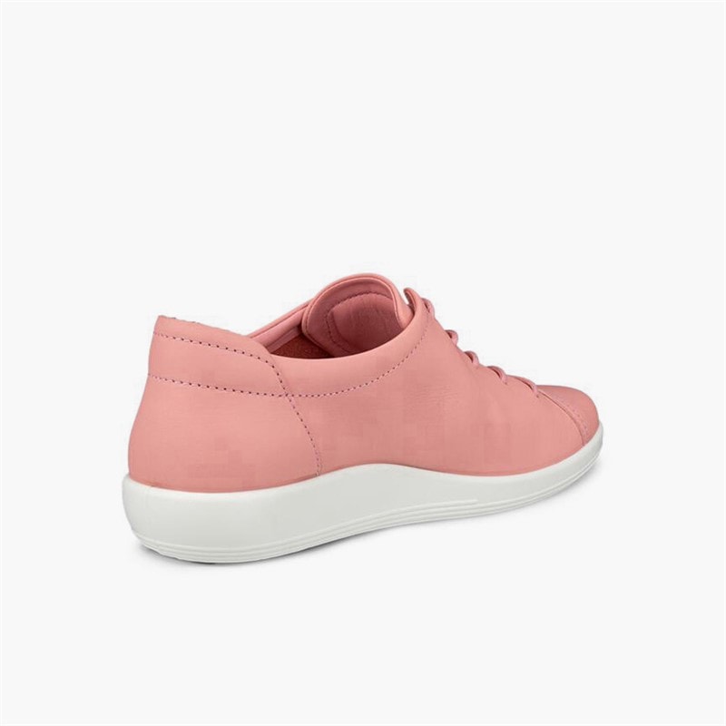 ECCO Womens Soft 2 Anniversary Leather Trainers Old Rose - Image 3