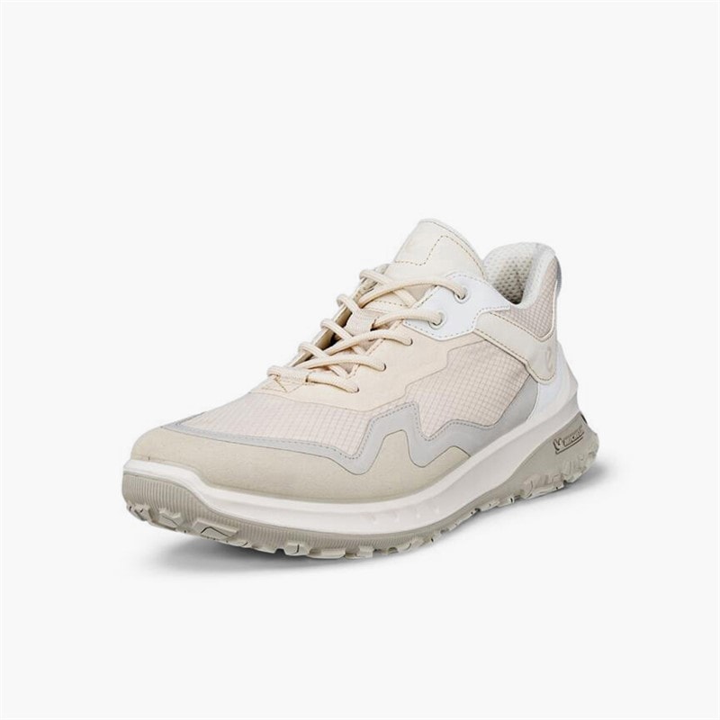 ECCO Womens ULT TRN Nubuck Waterproof Hiking Trainers Gravel/Limestone/Shadow White - Image 2