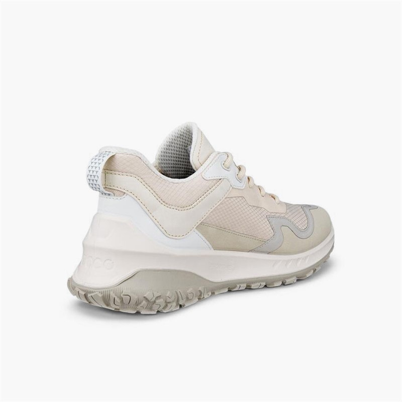 ECCO Womens ULT TRN Nubuck Waterproof Hiking Trainers Gravel/Limestone/Shadow White - Image 3
