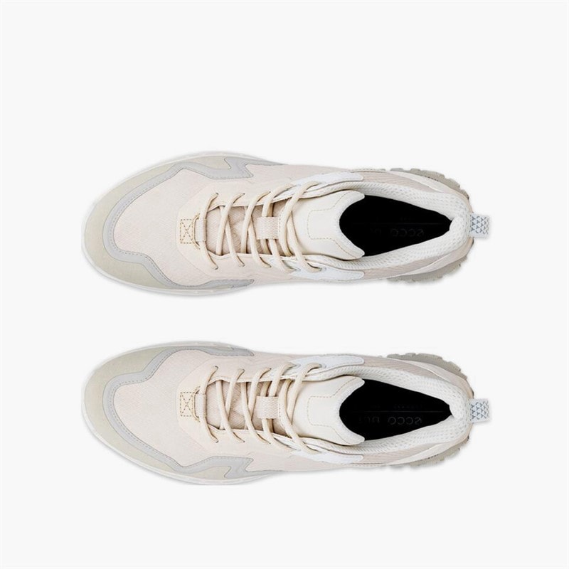 ECCO Womens ULT TRN Nubuck Waterproof Hiking Trainers Gravel/Limestone/Shadow White - Image 4