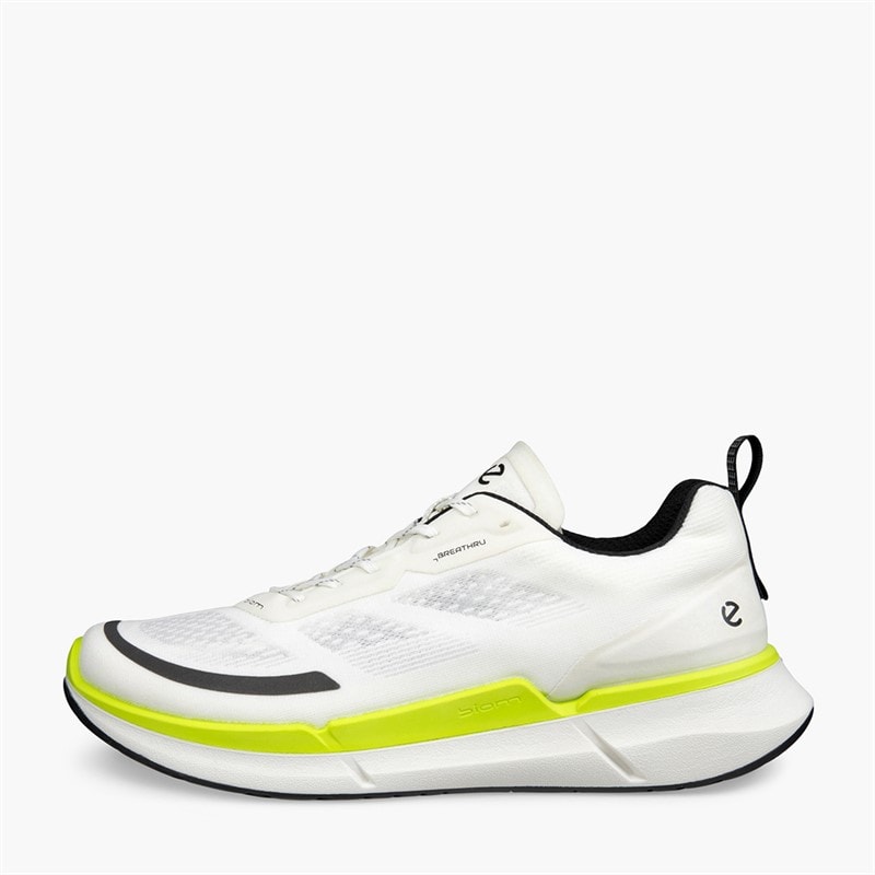 ECCO Mens Biom 2.2 Breathru Trainers White/Lime Punch - Image 1