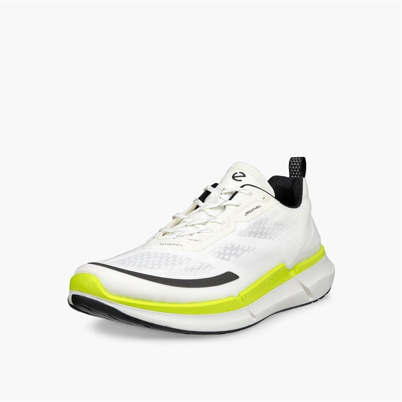 ECCO Mens Biom 2.2 Breathru Trainers White/Lime Punch - Image 2