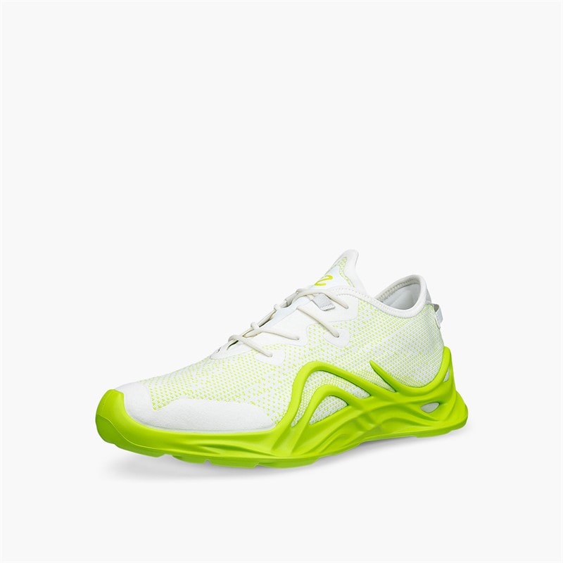 ECCO Mens Biom Infinite Trainers Bright White/Lime Punch - Image 2