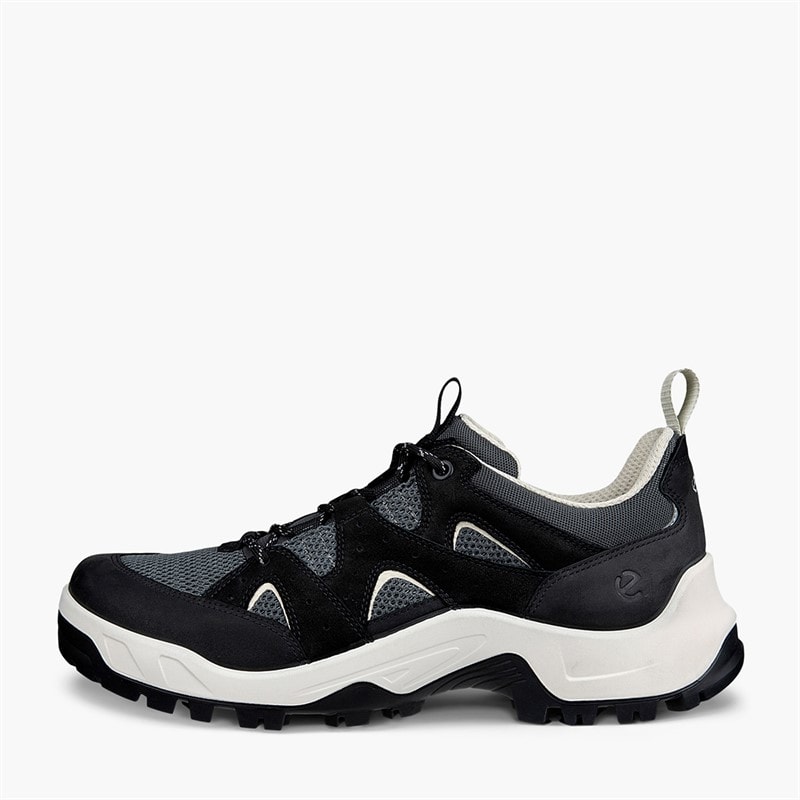 ECCO Mens Offroad Leather X Textile Trainers Black/Black/Magnet - Image 1