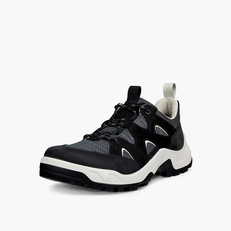 ECCO Mens Offroad Leather X Textile Trainers Black/Black/Magnet - Image 2