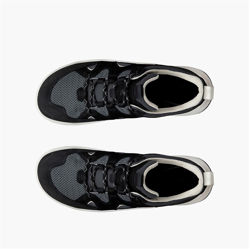 ECCO Mens Offroad Leather X Textile Trainers Black/Black/Magnet - Image 4