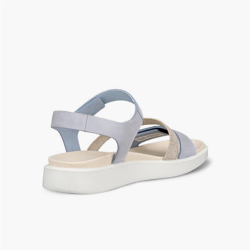 ECCO Womens Flowt Nubuck Wedge Sandals Dusty Blue - Image 3