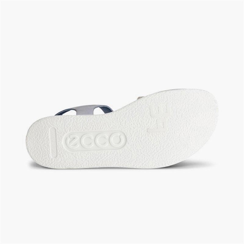 ECCO Womens Flowt Nubuck Wedge Sandals Dusty Blue - Image 5