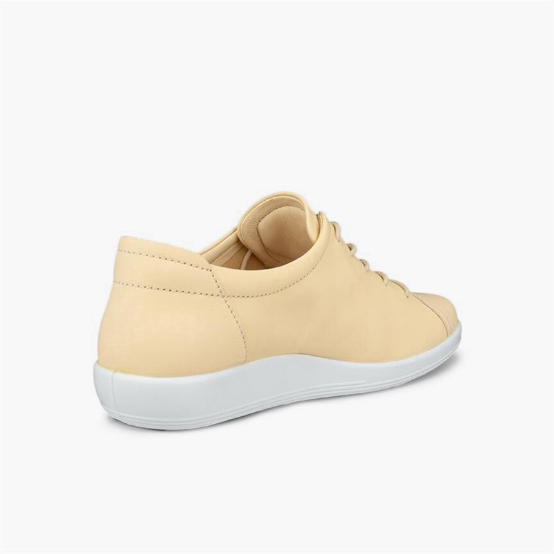 ECCO Womens Soft 2 Anniversary Leather Trainers Straw - Image 3