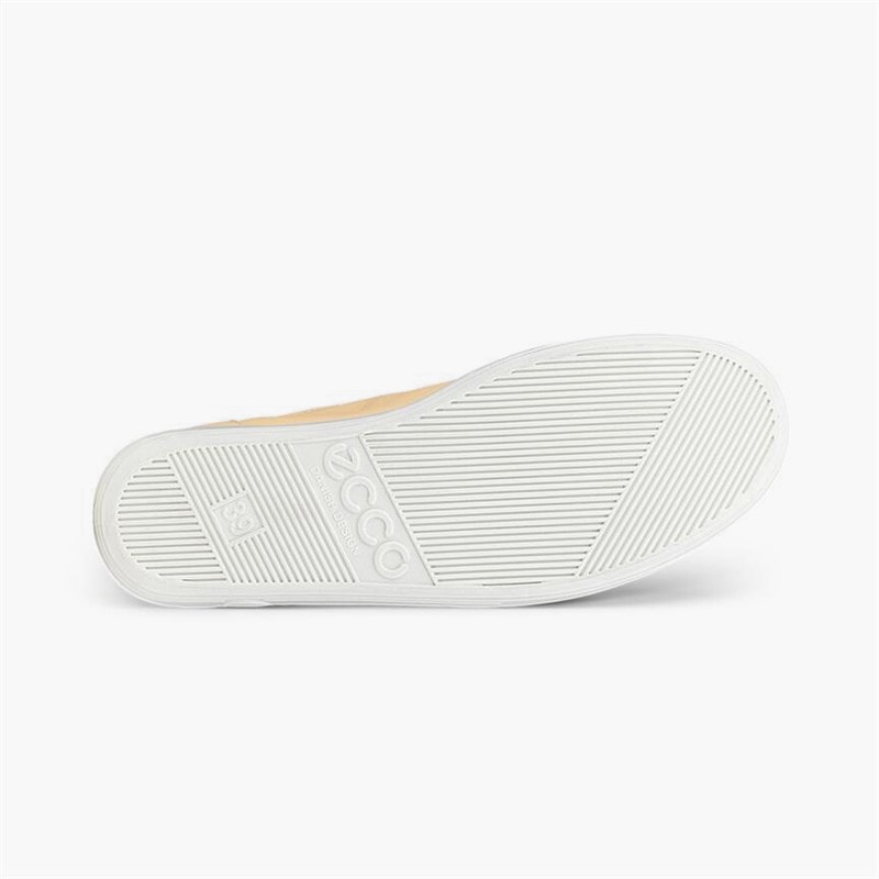 ECCO Womens Soft 2 Anniversary Leather Trainers Straw - Image 4