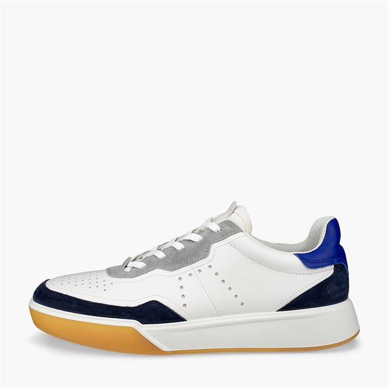 ECCO Mens Street Court Trainers Marine/White/Virtual - Image 1