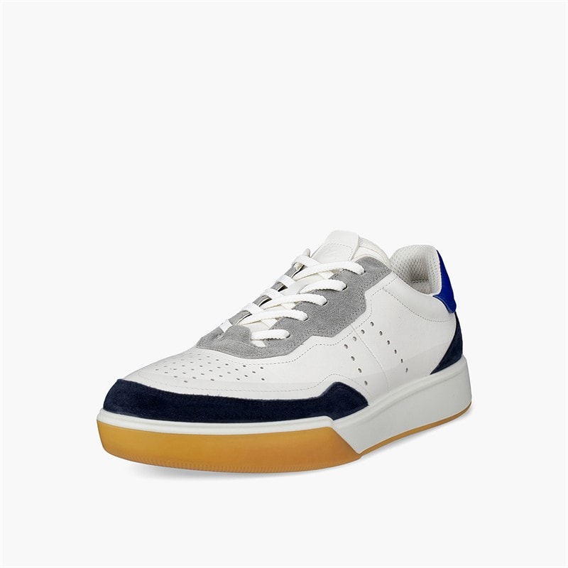 ECCO Mens Street Court Trainers Marine/White/Virtual - Image 2