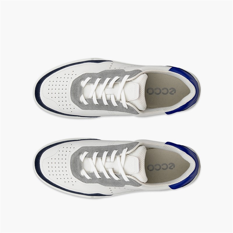 ECCO Mens Street Court Trainers Marine/White/Virtual - Image 4