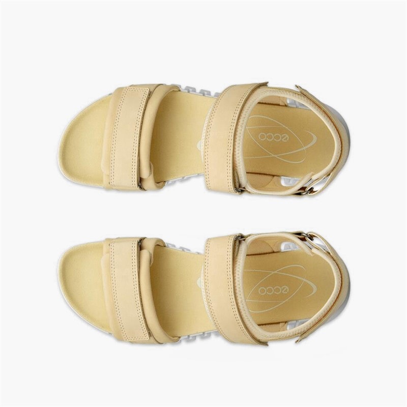 ECCO Womens Gruuv Sol Nubuck Ankle Strap Sandals Straw - Image 4