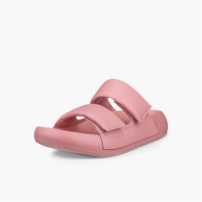 ECCO Womens Cozmo Leather Dual Strap Sandals Old Rose - Image 2