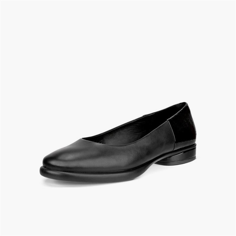 ECCO Womens Sculpted Leather Ballerina Pumps Black - Image 2