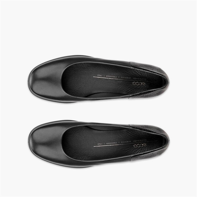 ECCO Womens Sculpted Leather Ballerina Pumps Black - Image 4