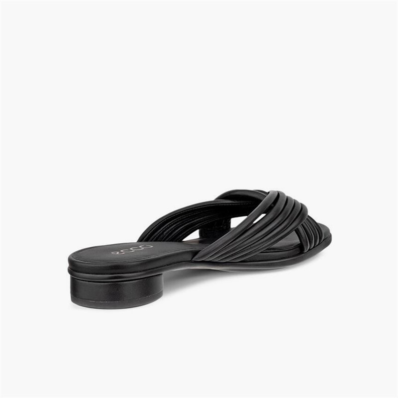 ECCO Womens Sculpted Alba Leather Cross Strap Slide Sandals Black - Image 3