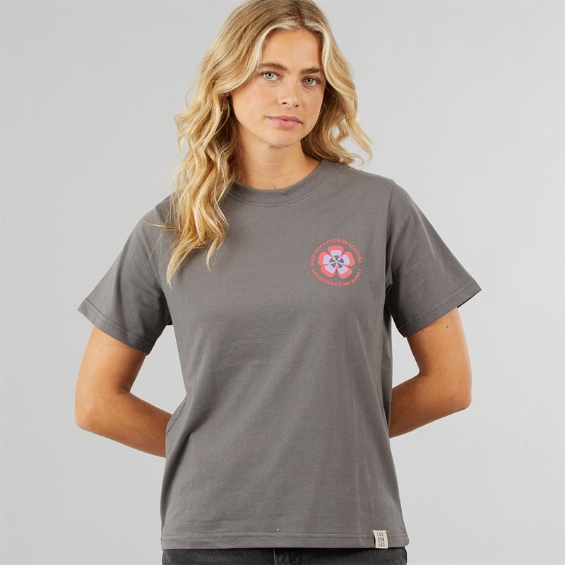 Lagooners Womens Birds T-Shirt Charcoal - Image 2