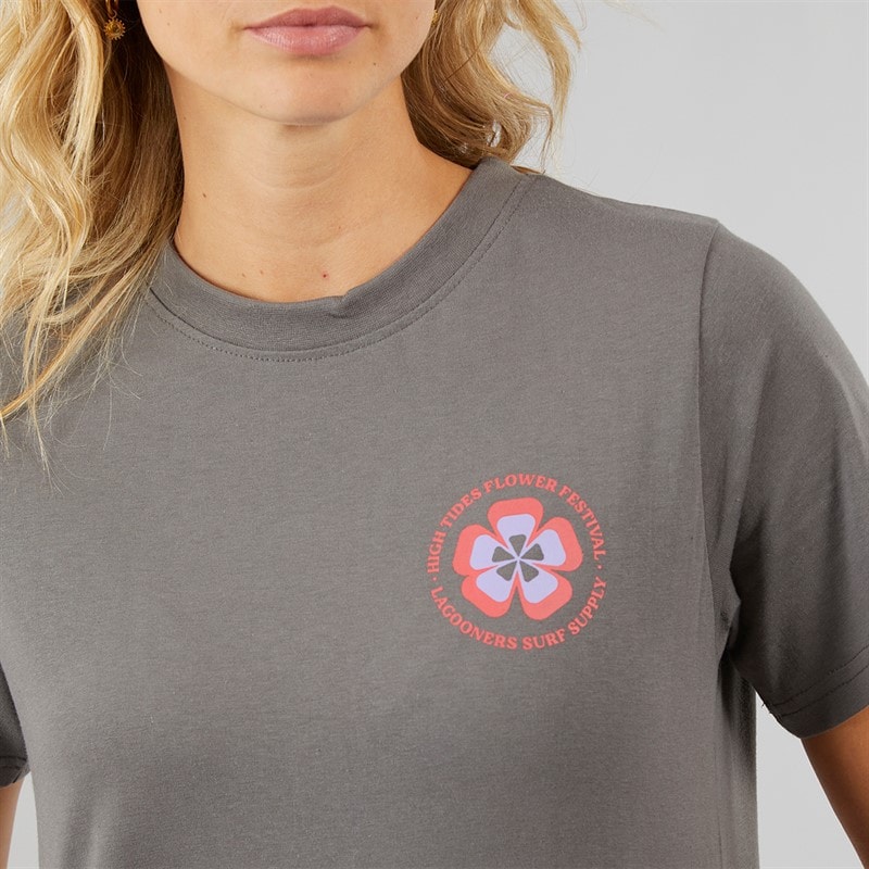Lagooners Womens Birds T-Shirt Charcoal - Image 5