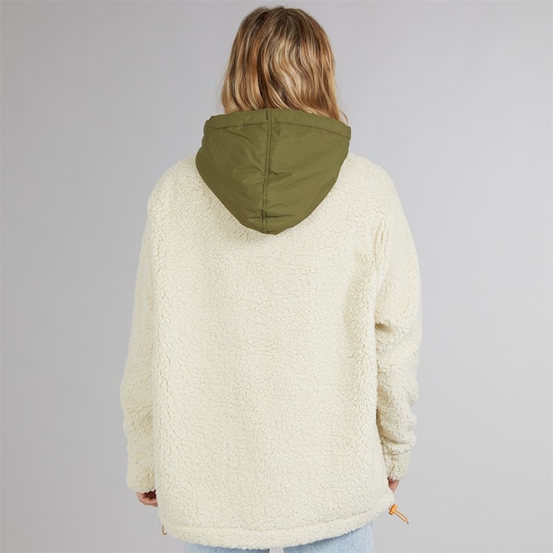 Lagooners Womens Myla Zip Neck Hooded Fleece Stone - Image 2