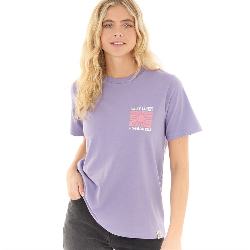 Lagooners Womens West Coast T-Shirt Violet - Image 2