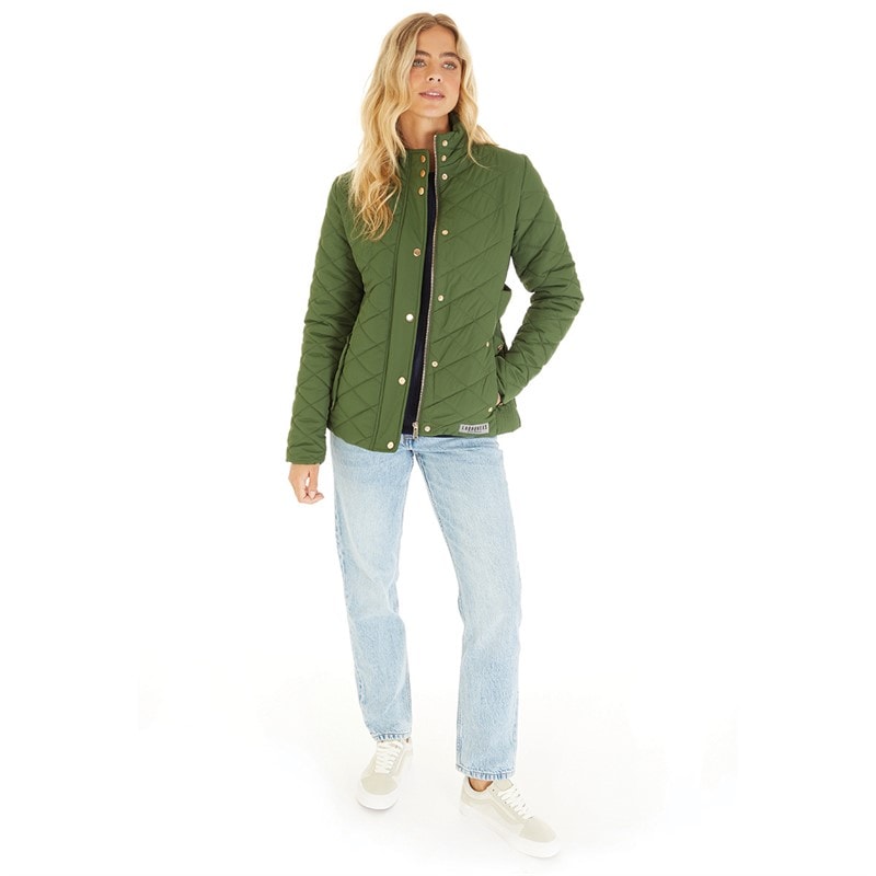 Lagooners Womens Great Outdoors Quilted Jacket Forest Green - Image 4