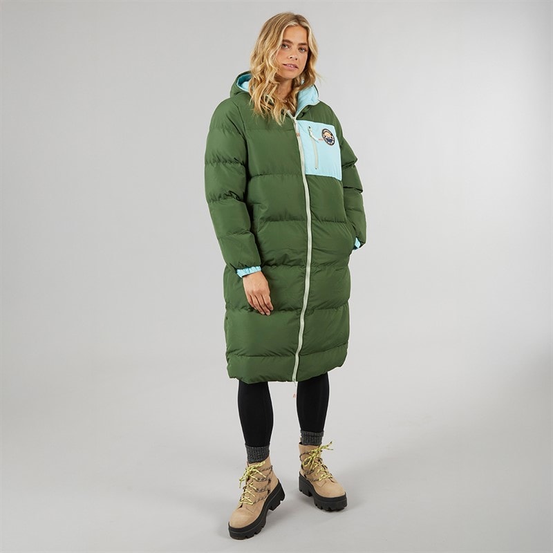 Lagooners Womens Excursion Longline Puffer Coat Forest Green - Image 4