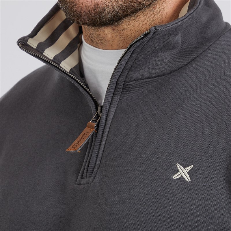 Lagooners Mens Sargasso Funnel Neck Sweat Charcoal - Image 3