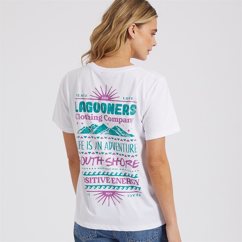 Lagooners Womens Wilderness T-Shirt White - Image 3