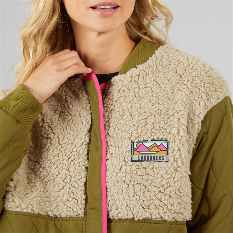Lagooners Womens Chatsworth Bomber Jacket Khaki - Image 3
