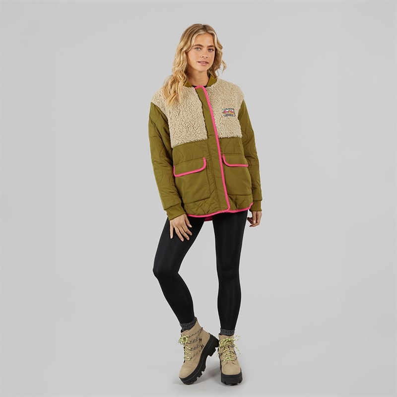 Lagooners Womens Chatsworth Bomber Jacket Khaki - Image 4