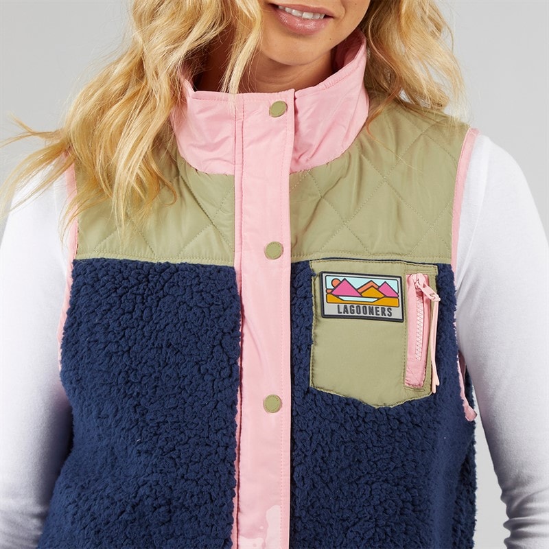 Lagooners Womens Essy Borg Gilet Multi - Image 3