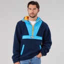 Lagooners Mens Hugo Borg 1/4 Zip Hooded Fleece Blue / Navy / Orange