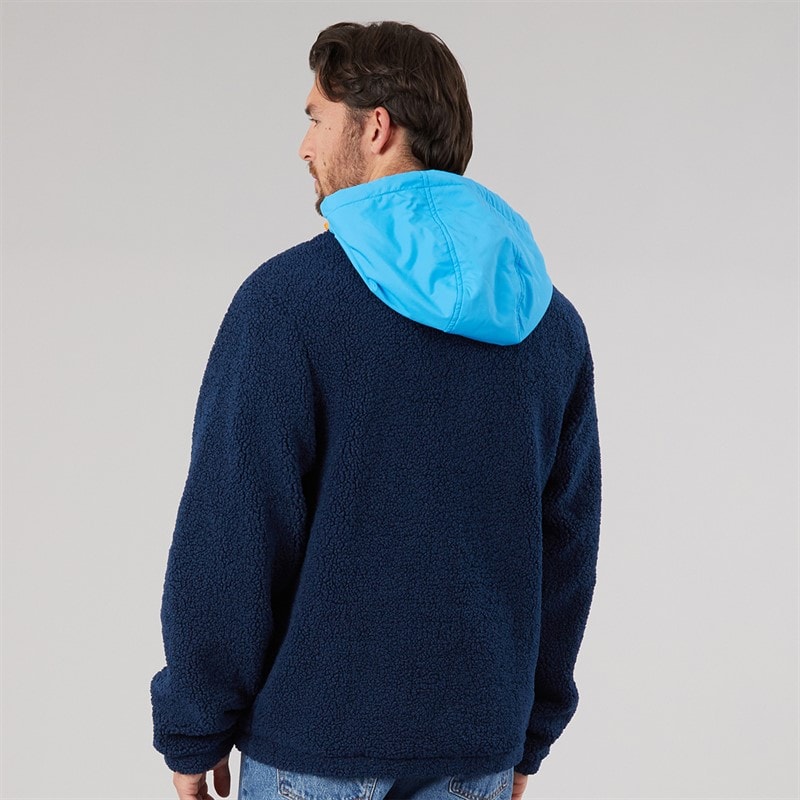 Lagooners Mens Hugo Borg 1/4 Zip Hooded Fleece Blue / Navy / Orange - Image 2
